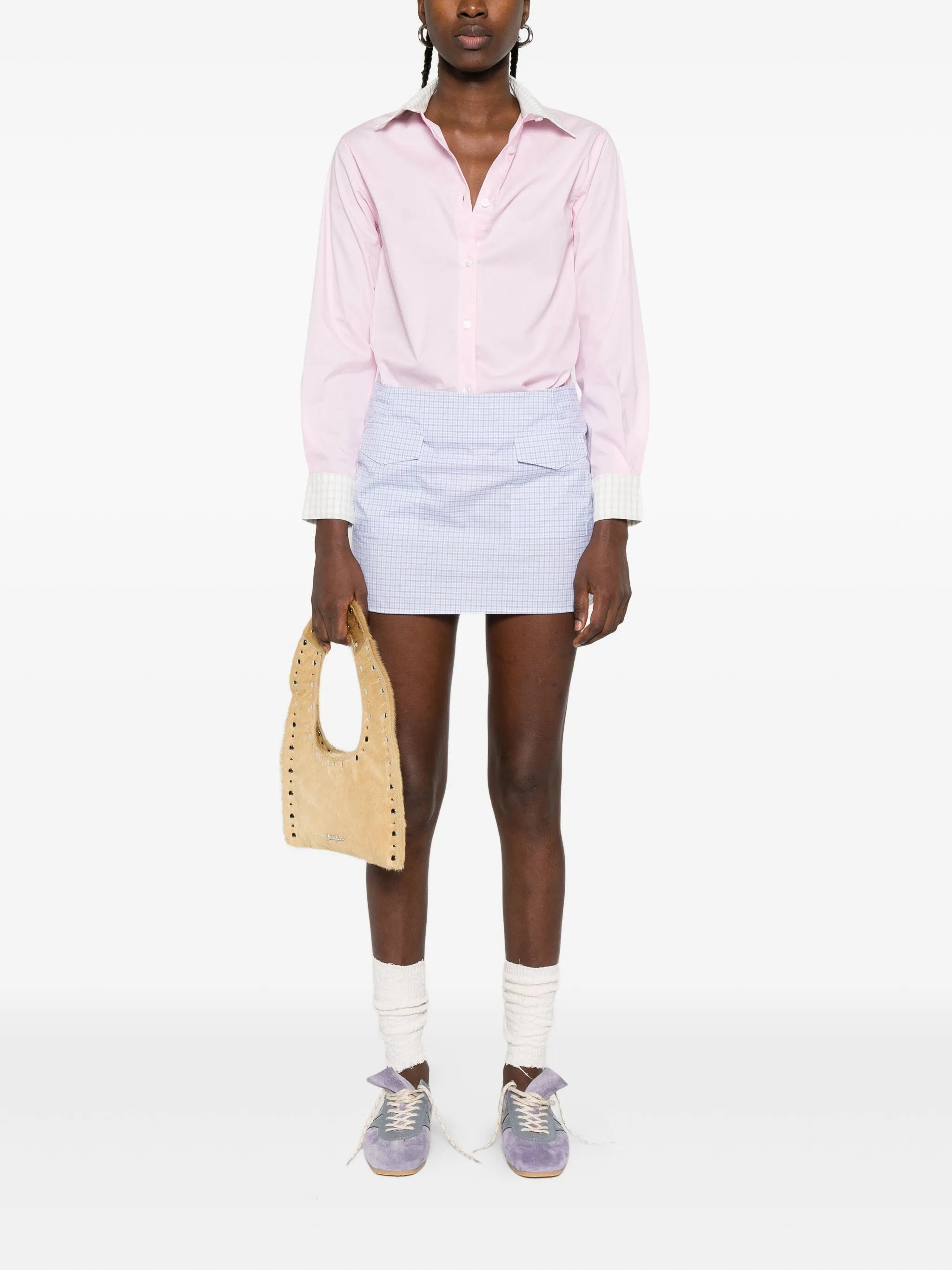 Gimaguas Gingham-trimmed Cotton Shirt - 3