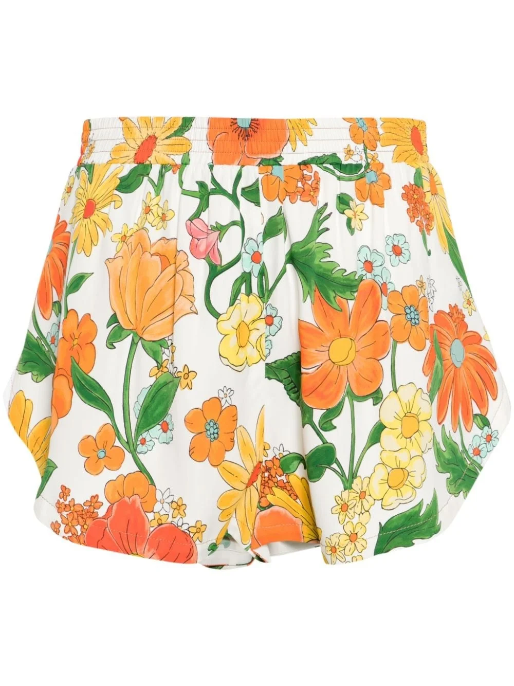 floral-print track shorts - 1