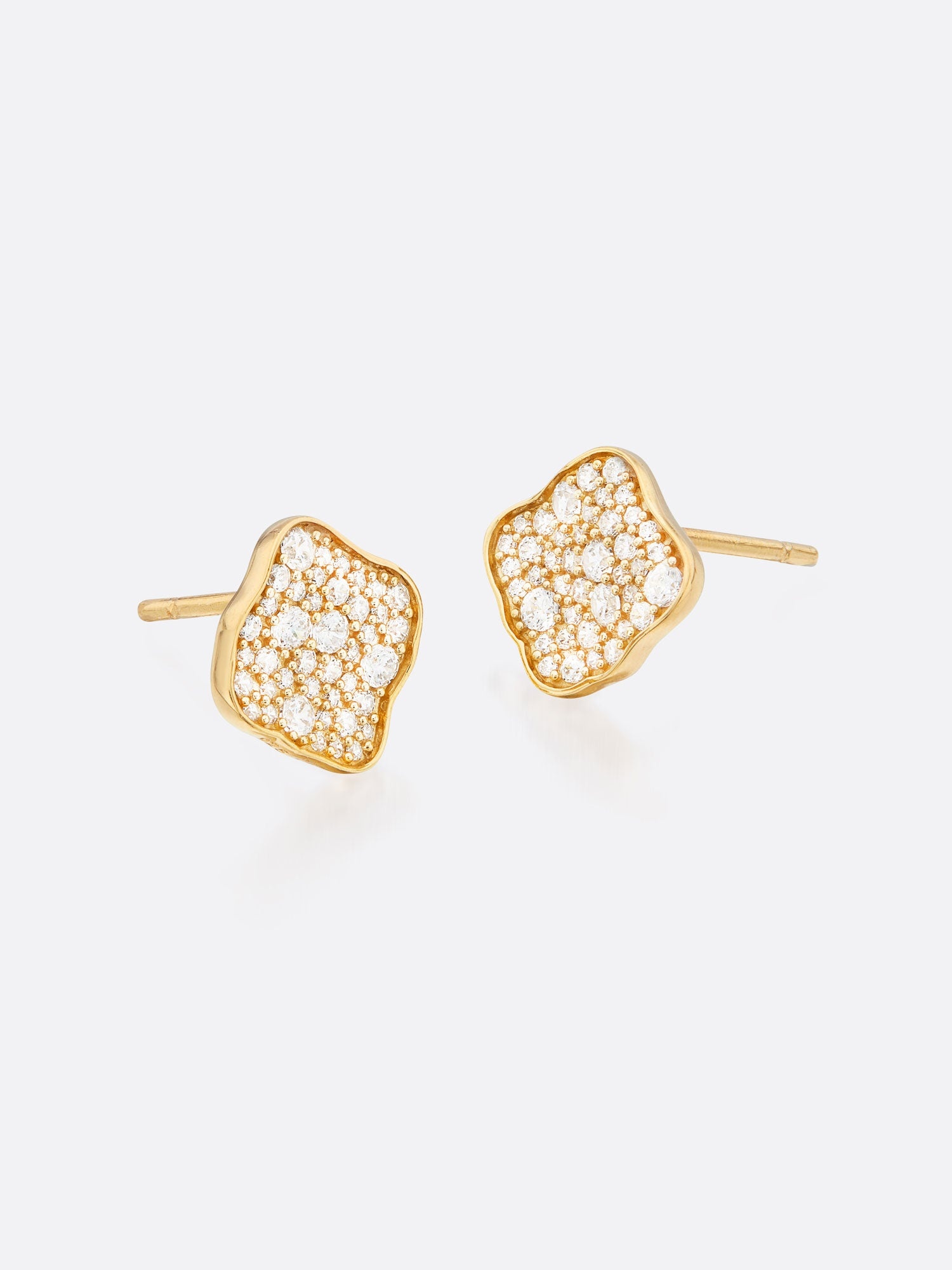 Petite Fleur Pavé Diamond Stud Earrings - 3