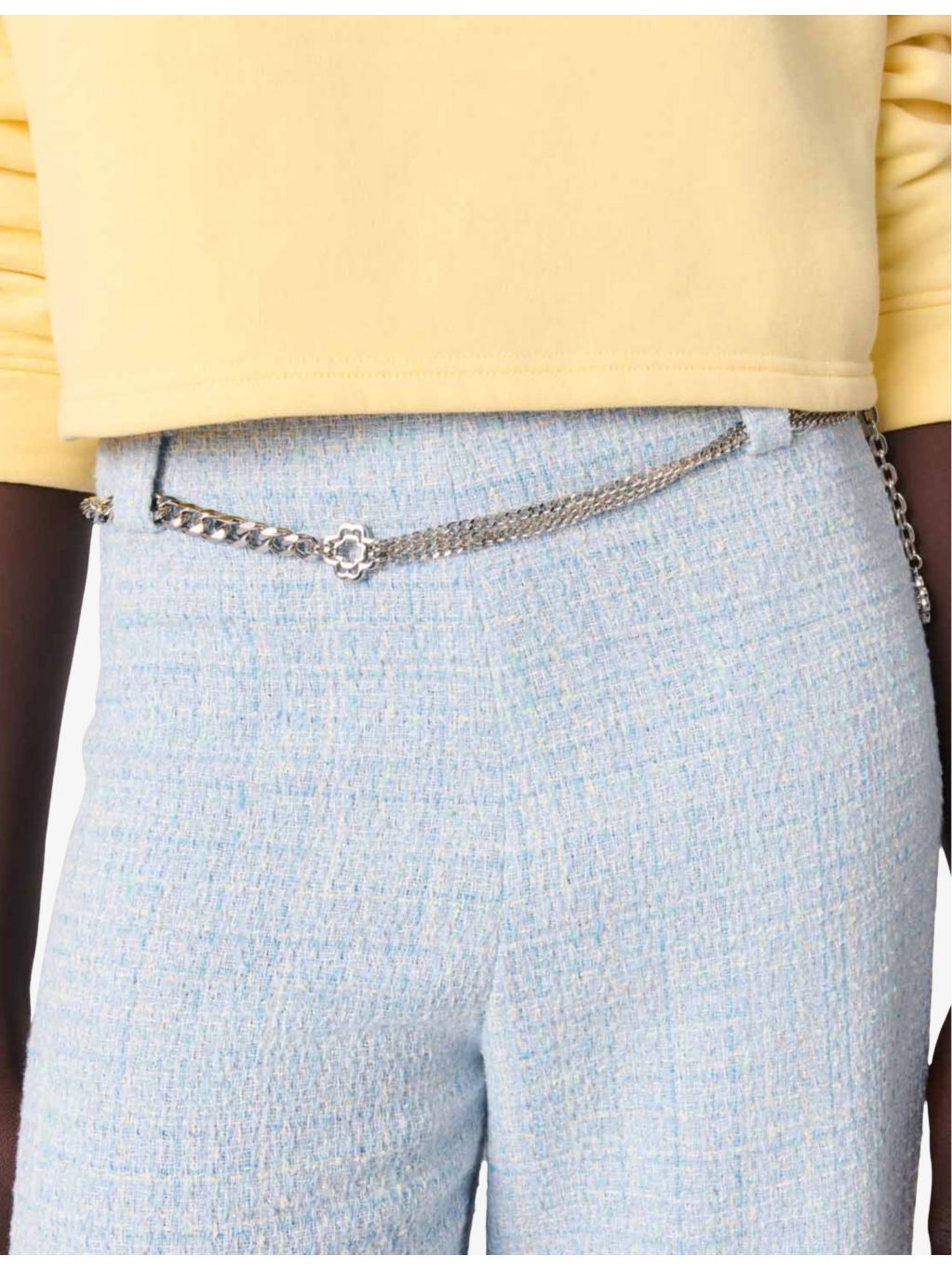 Chain-Belt Mid-Rise Tweed Trousers - 5
