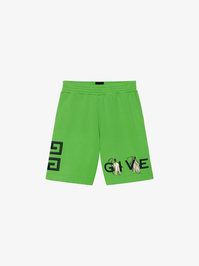BERMUDA IN GIVENCHY 4G EMBROIDERED FELPA WITH REAPER PRINT - 1