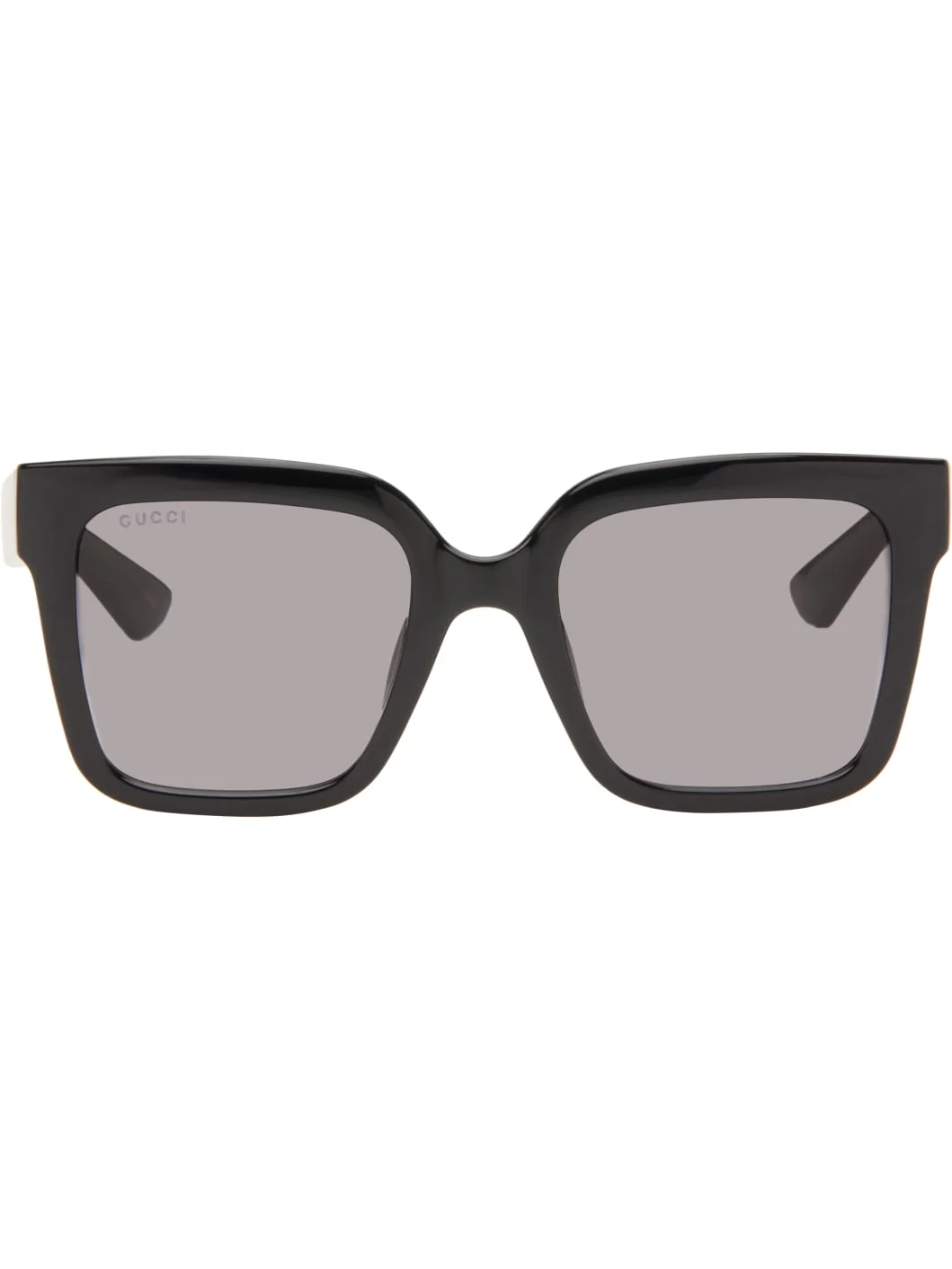 Black Emblem Square Frame Sunglasses - 1