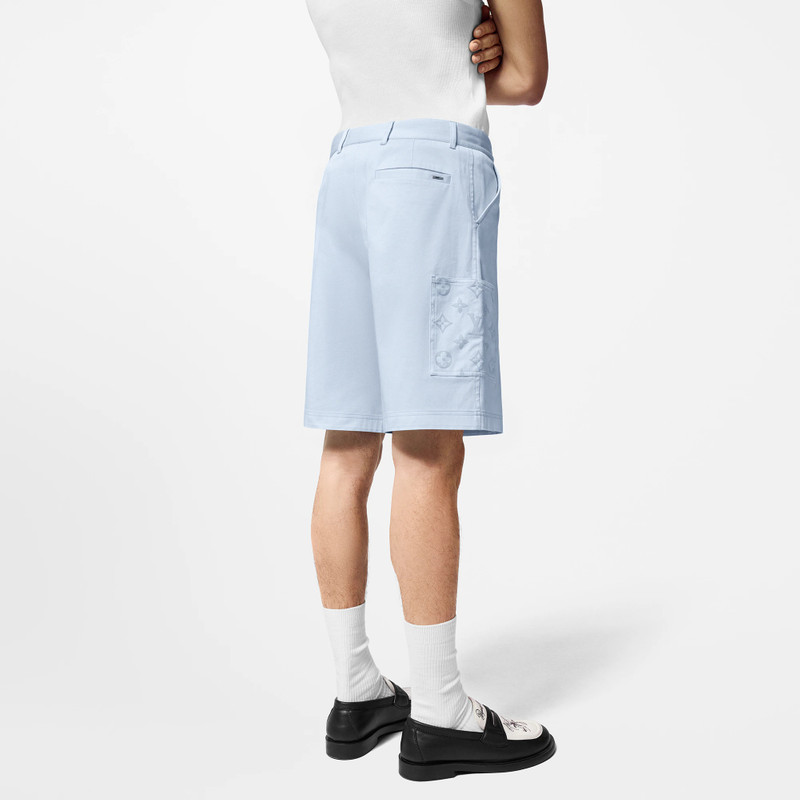 Flocked Cotton Cargo Shorts 5