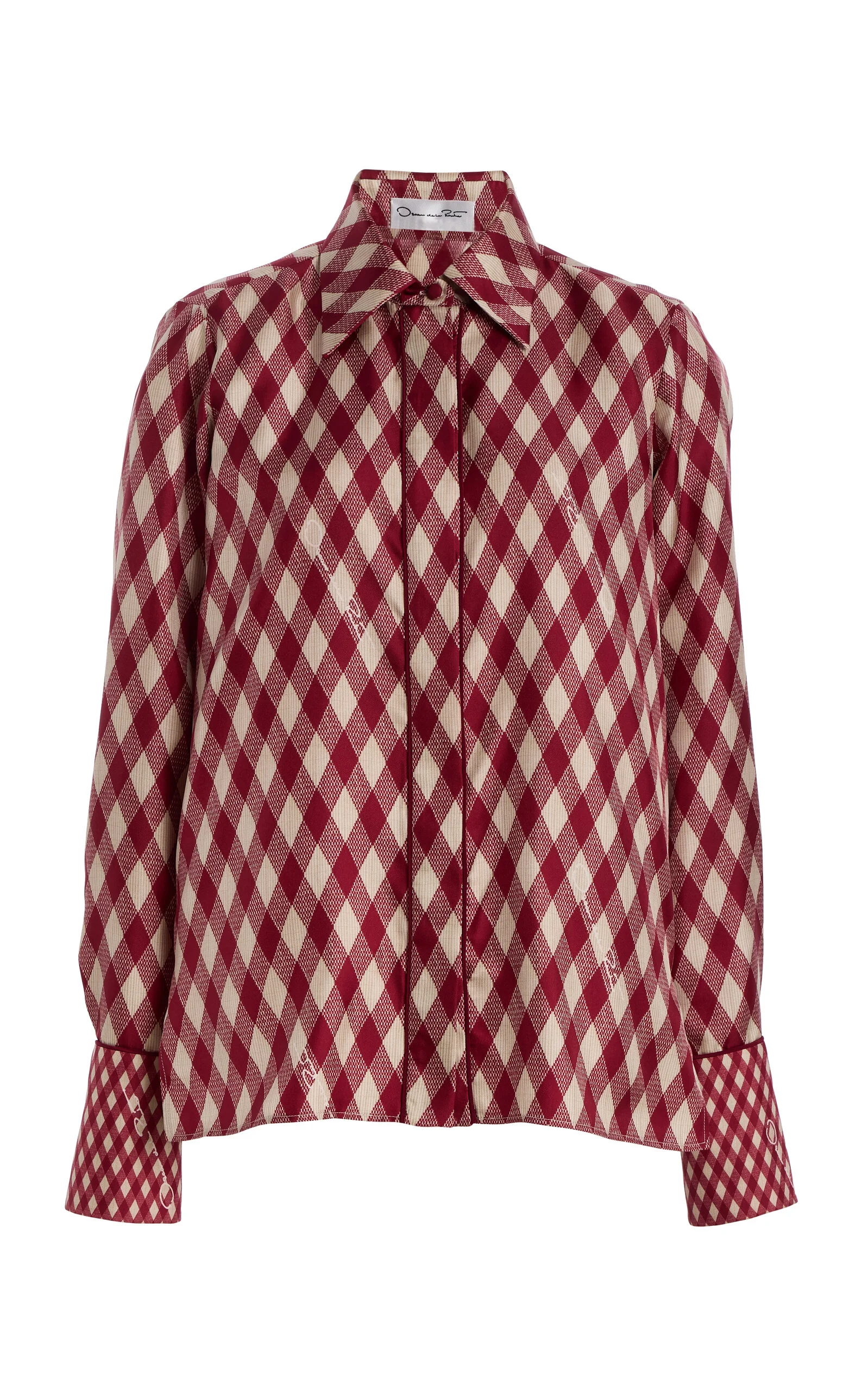 Argyle Silk-Twill Blouse red - 1