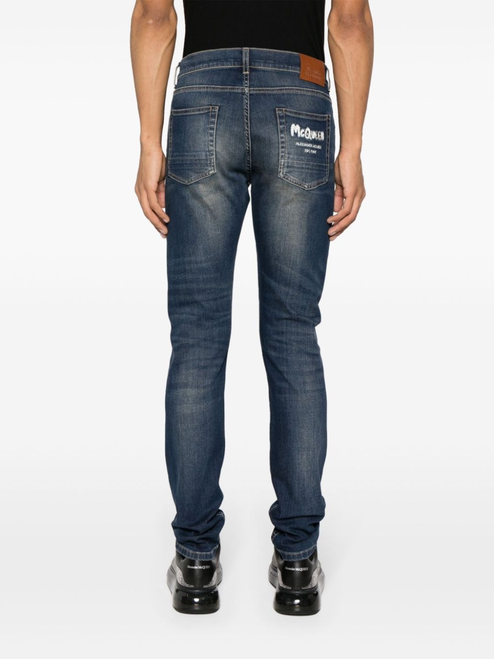 logo-embroidered skinny jeans - 4