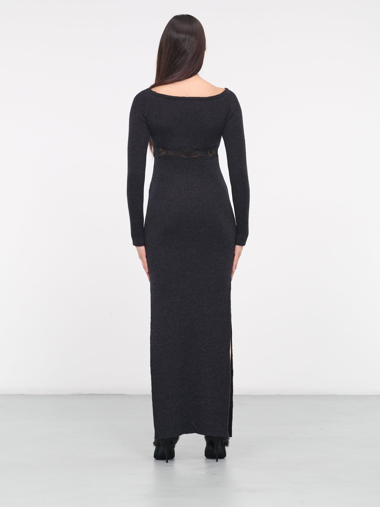 Lace Rib-Knit Dress - 3