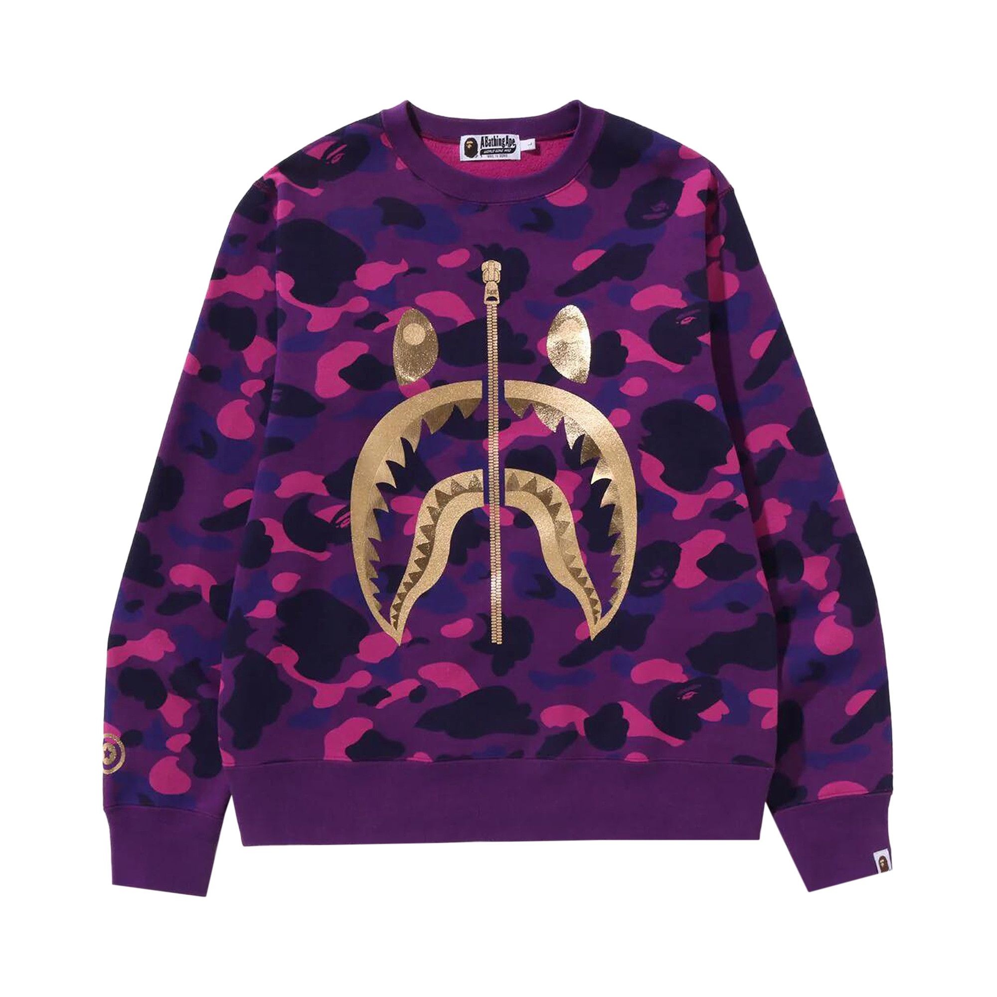 BAPE Color Camo Shark Crewneck 'Purple' - 1