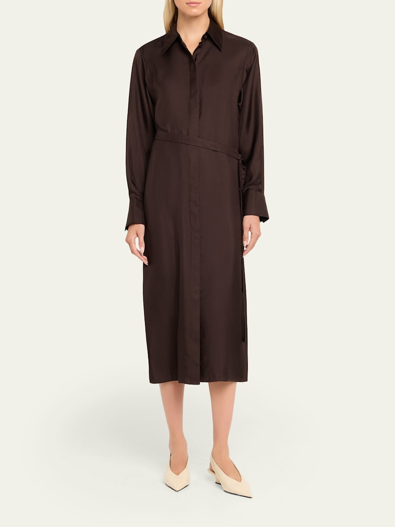 RÓHE Long-Sleeve Deconstructed Silk Wrap Dress outlook