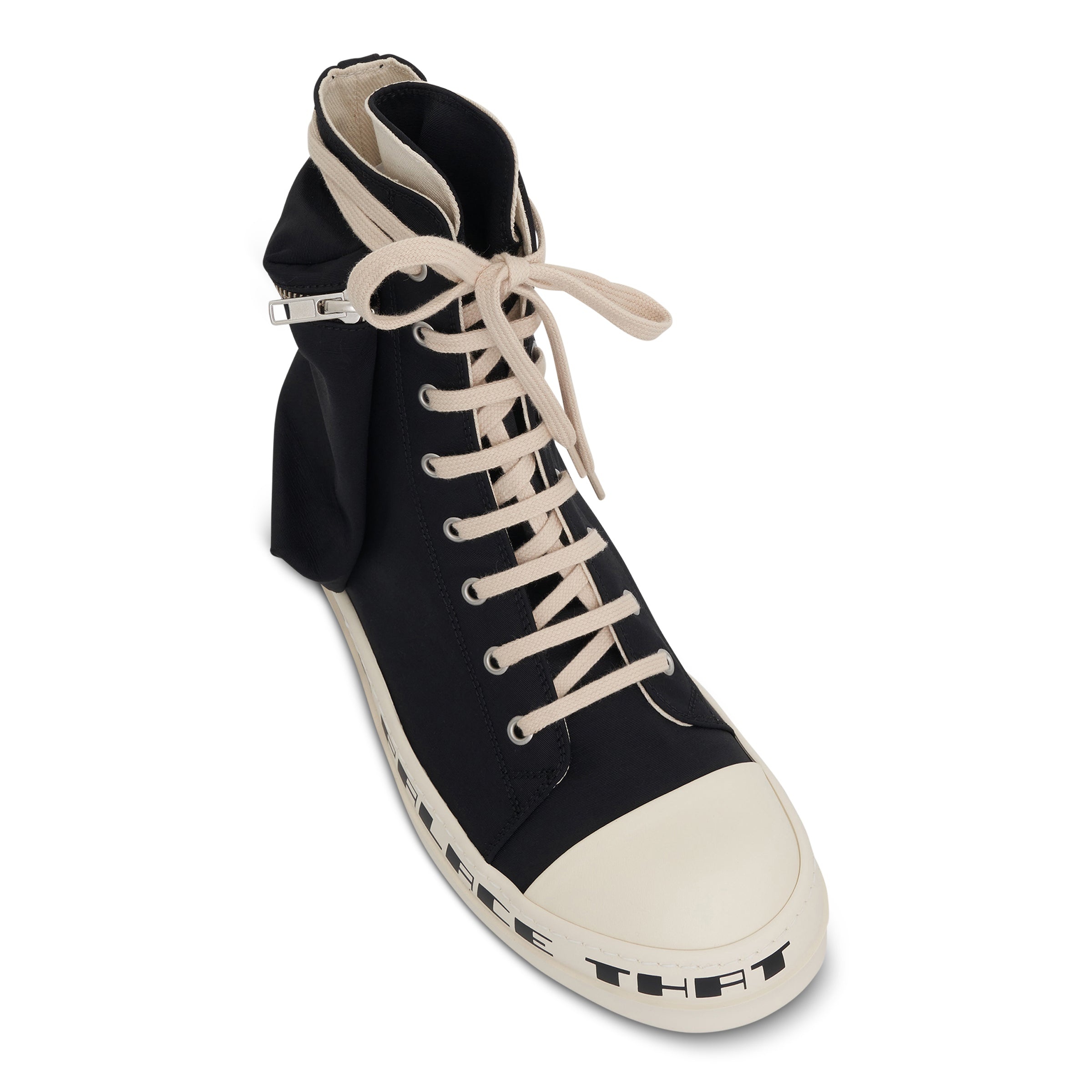Cargo High Sneakers with Tears Bumper in Black/Milk - 4