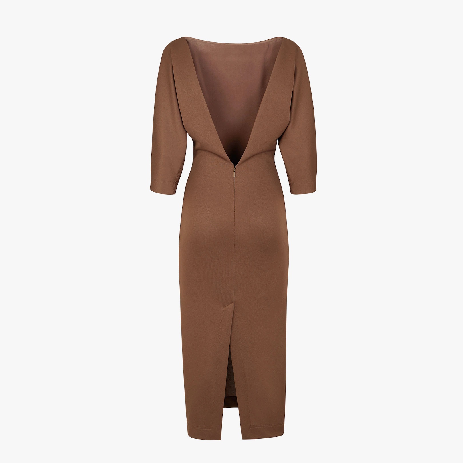 Brown piqué jersey dress - 2