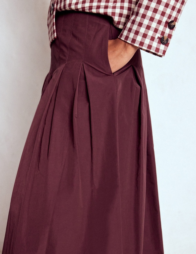 Valentina Taffeta Midi Skirt-Deep Wisteria 3