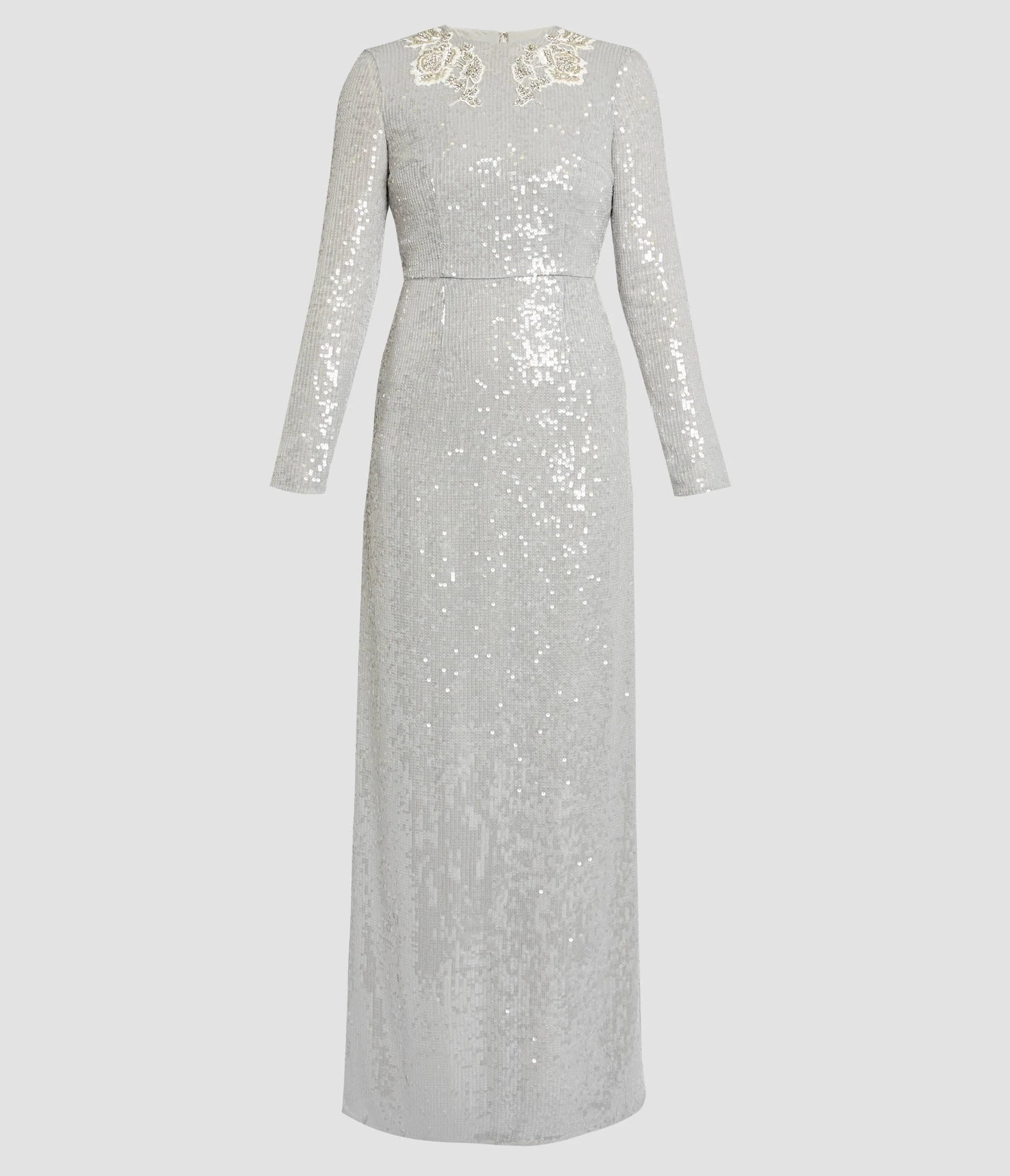EMBELLISHED SEQUINS LONG SLEEVE GOWN - 1