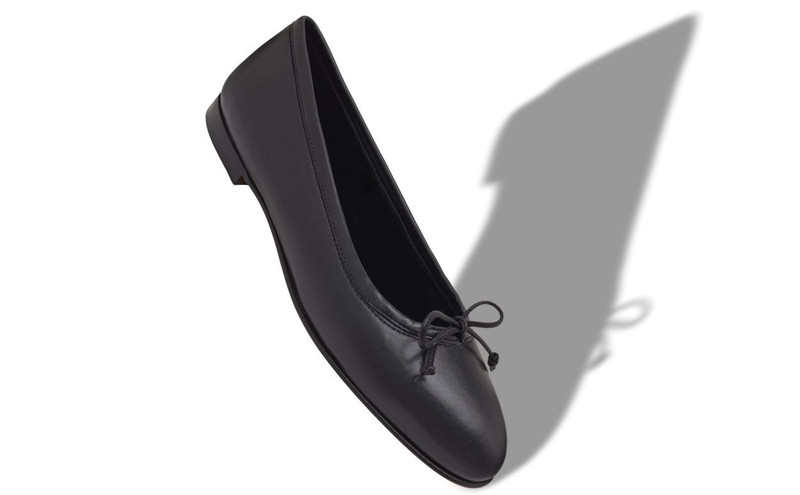Manolo Blahnik Black Suede Ballerina Flats outlook
