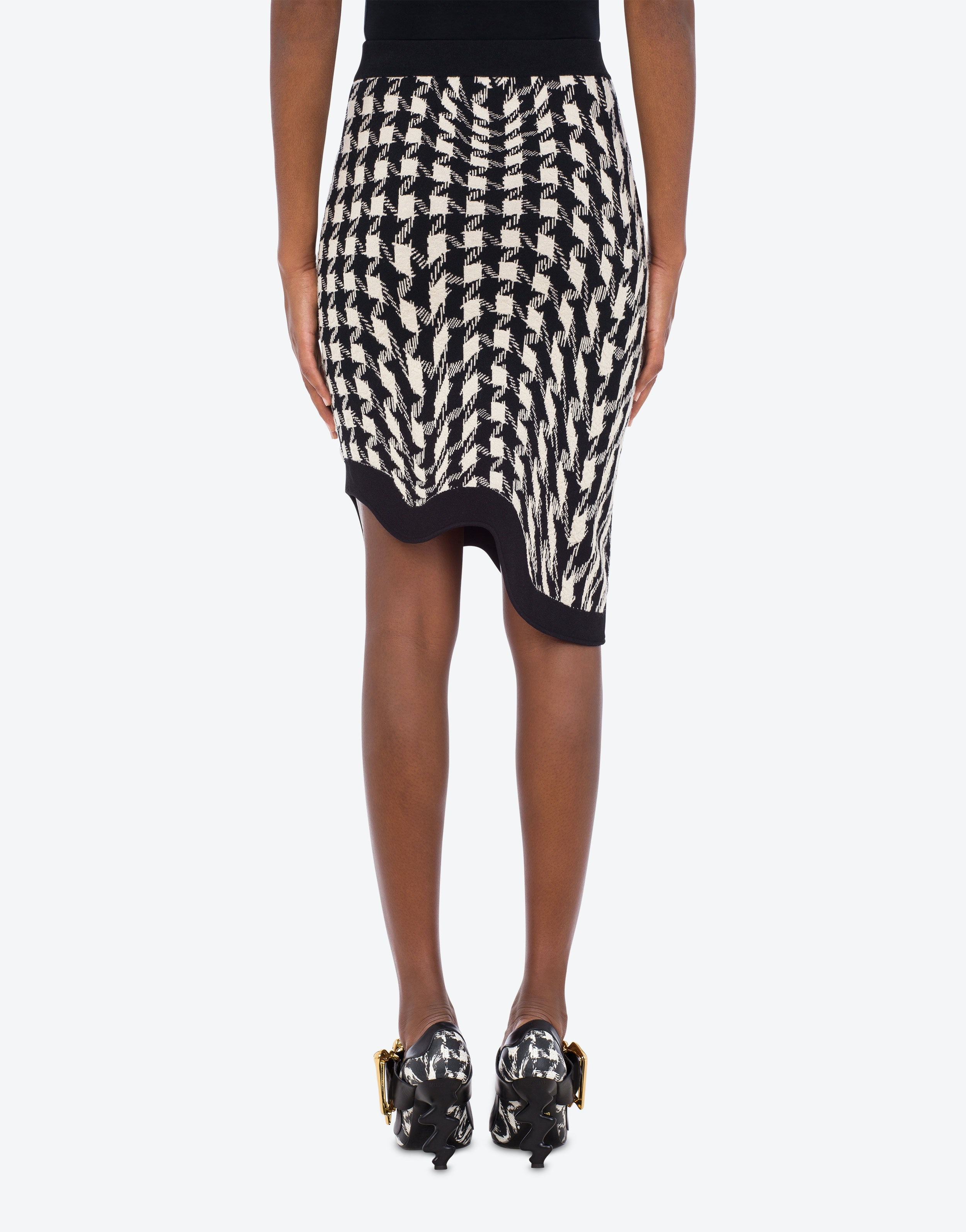 PIED DE POULE PRINT WOOL SKIRT - 3