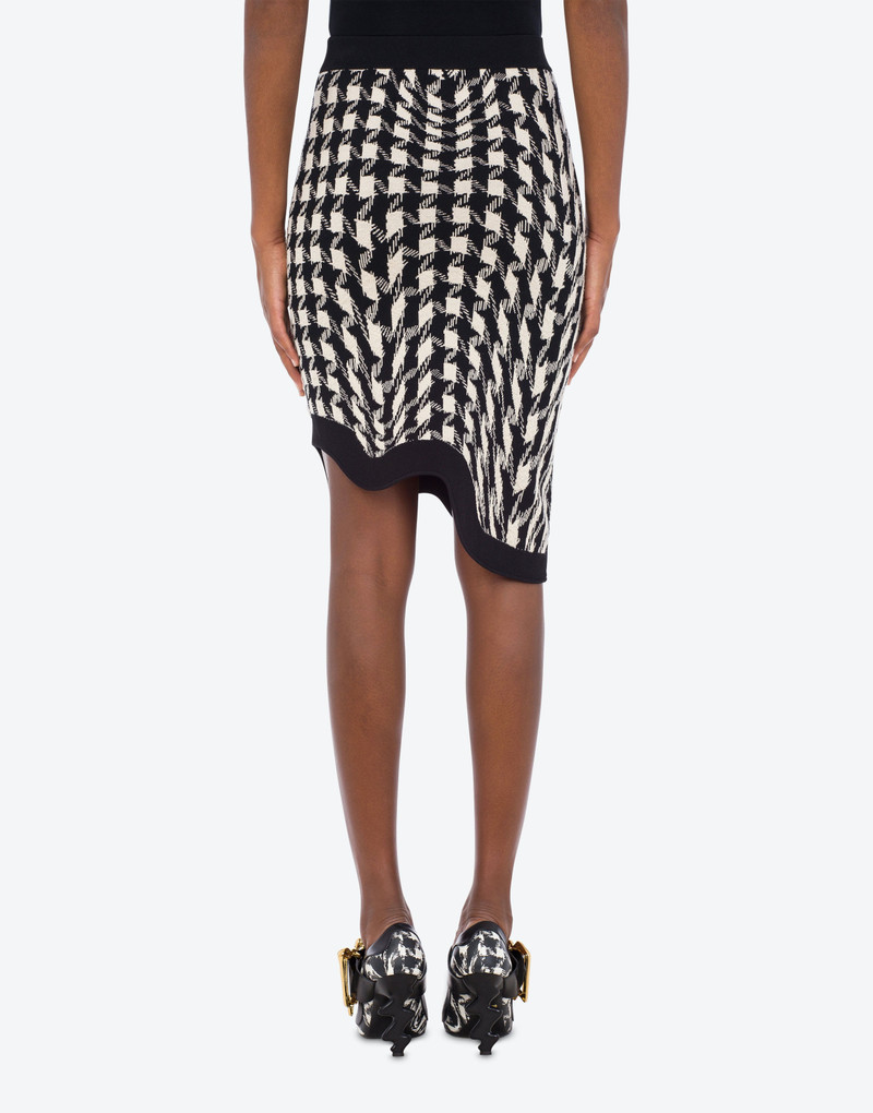 PIED DE POULE PRINT WOOL SKIRT 3