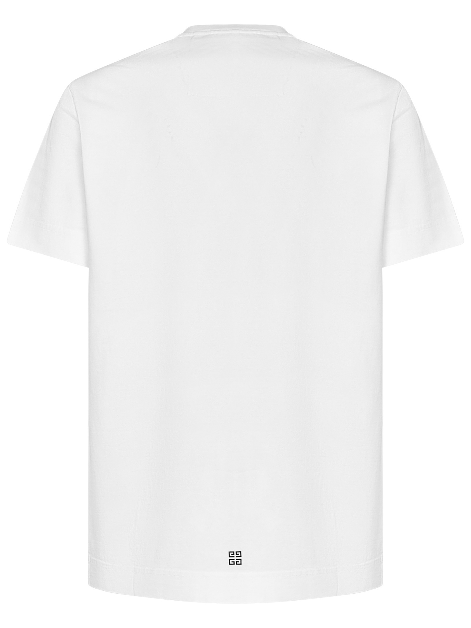 White cotton jersey slim-fit T-shirt with Givenchy Archetype print at front. - 2