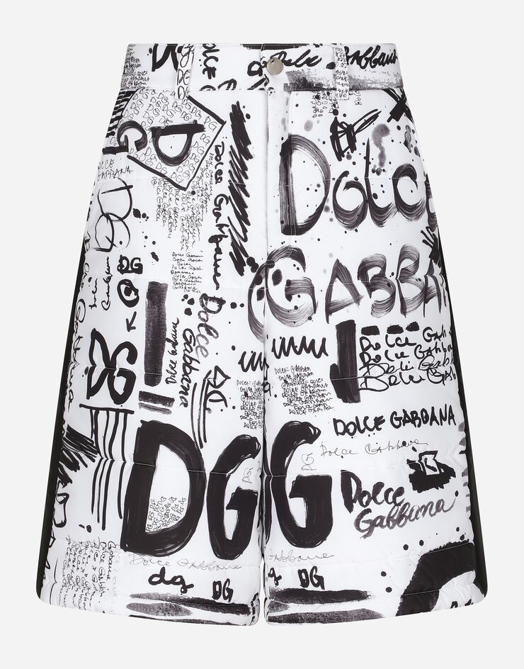 Nylon shorts with graffiti print - 3