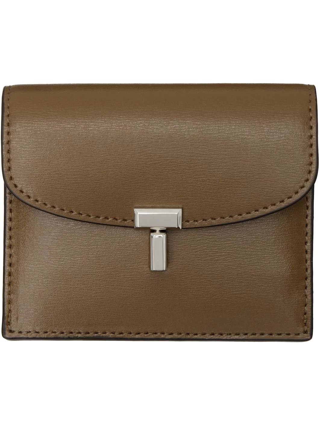 Brown T-Lock Leather Card Holder - 1
