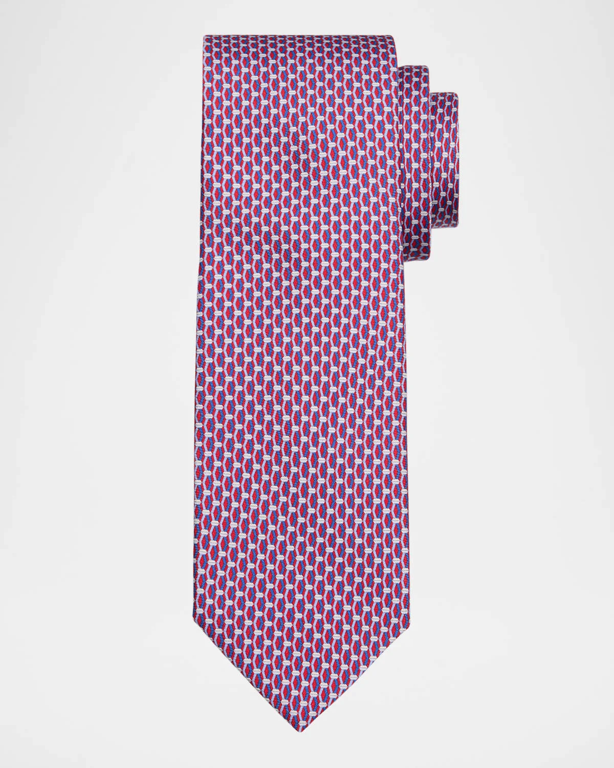 Men's Geometric Chainlink Silk Tie - 1
