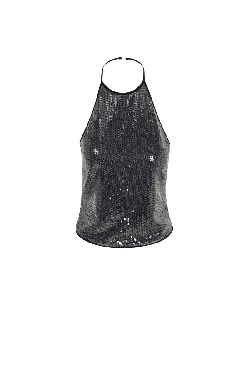NATALIA TOP - BLACK SEQUIN - 1
