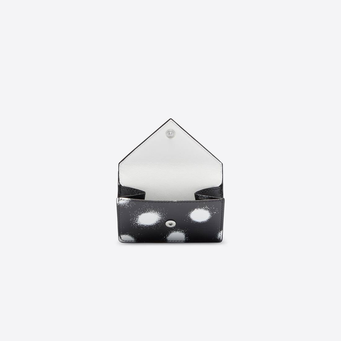 Women's Papier Mini Wallet Sprayed Polka Dots Printed in Black - 2