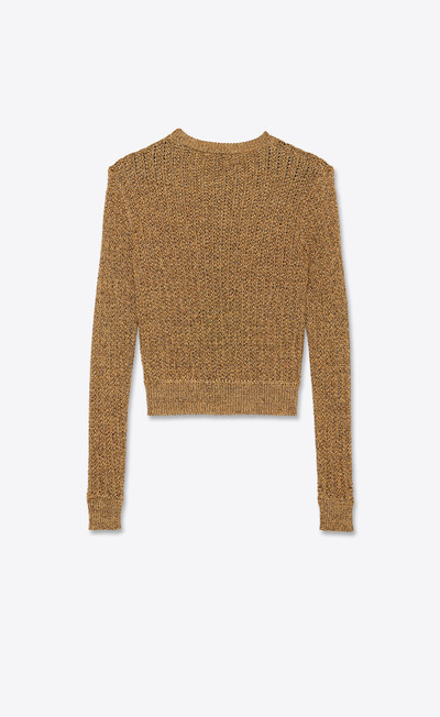 SAINT LAURENT lamé tweed-knit sweater outlook
