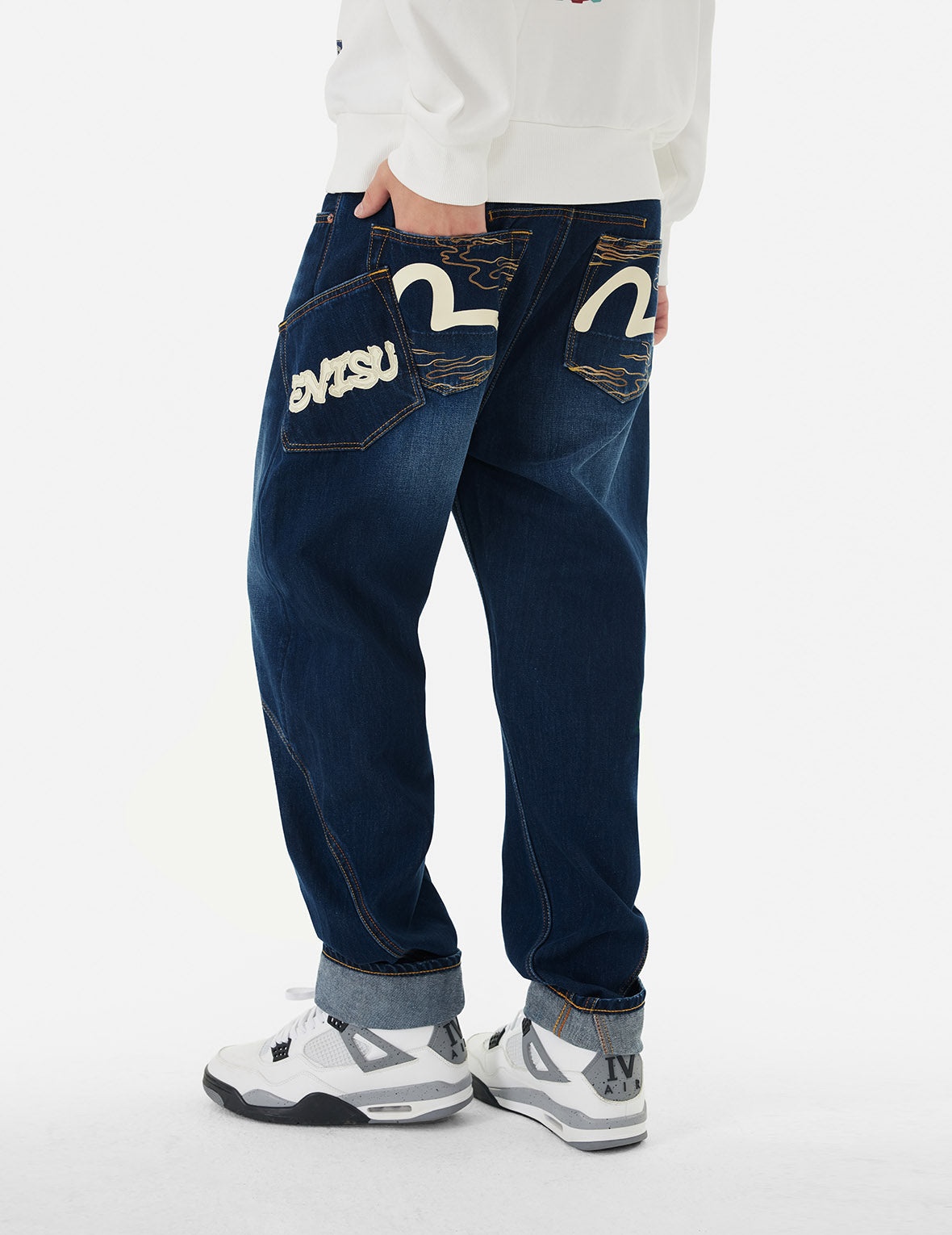Seagull and Logo Print 3D Fit Jeans - 7