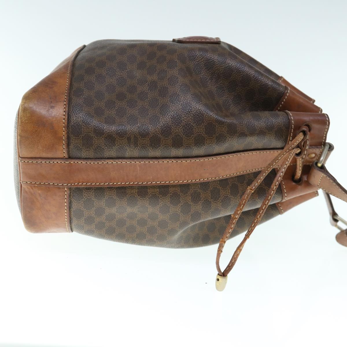 CELINE Macadam Canvas Shoulder Bag Pvc Leather Brown - 4