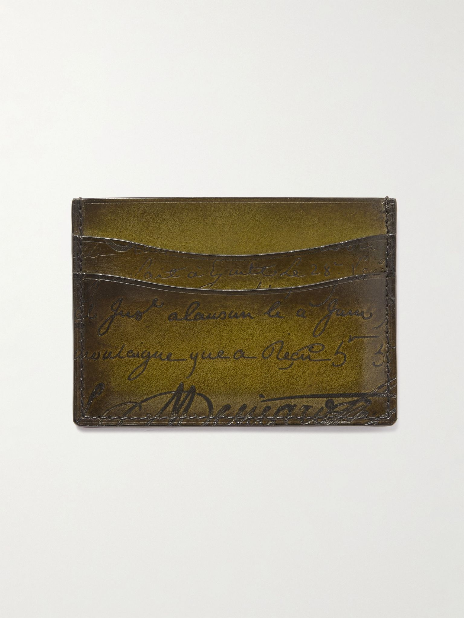 Bambou Neo Scritto Venezia Leather Cardholder Dark green - 1