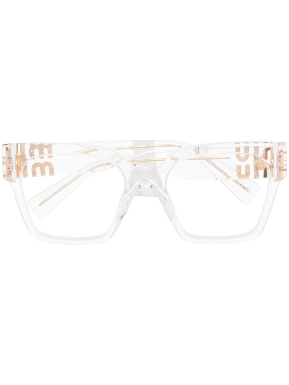 logo-plaque transparent glasses - 1