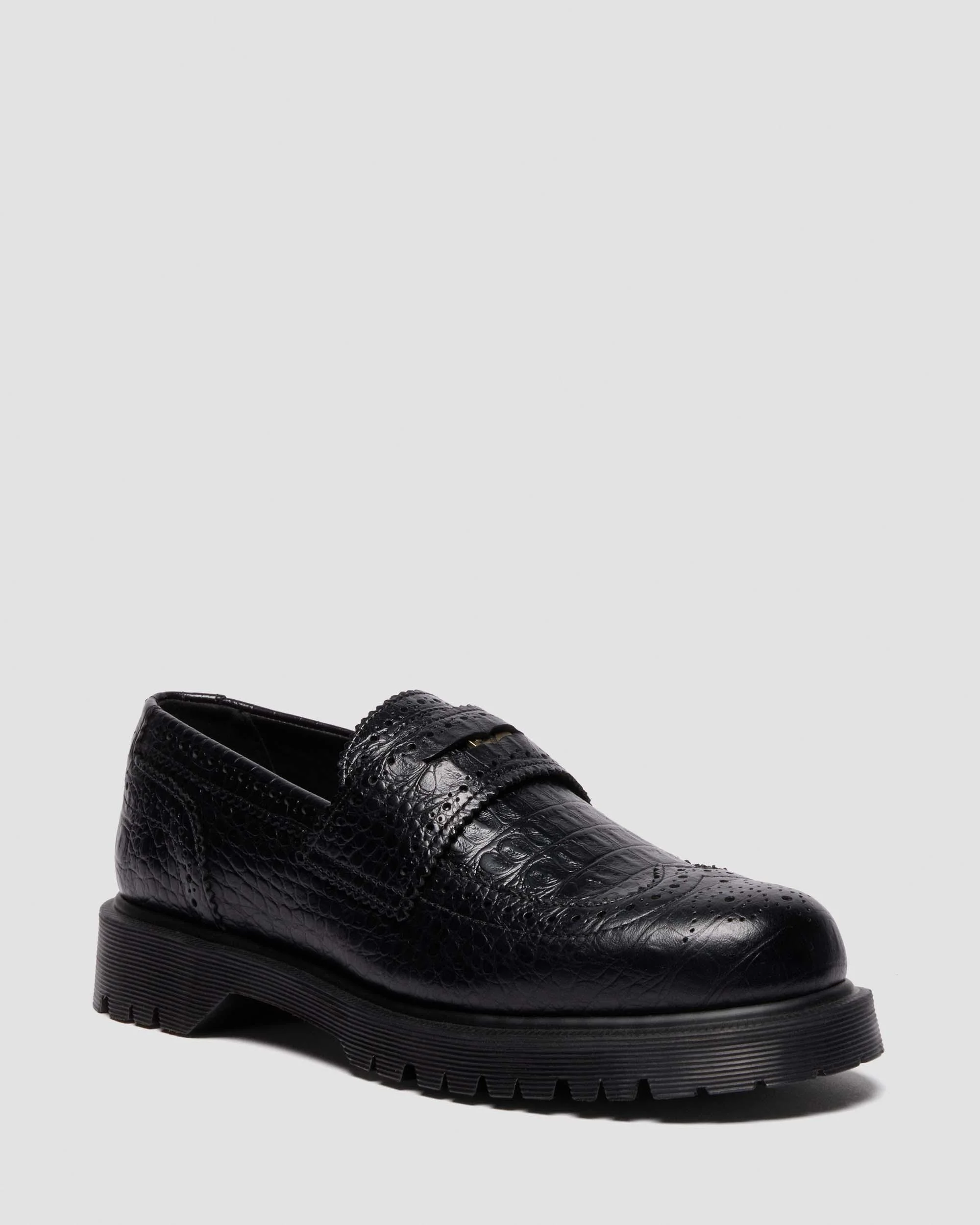 PENTON BROGUE Emboss Leather Loafers - 1