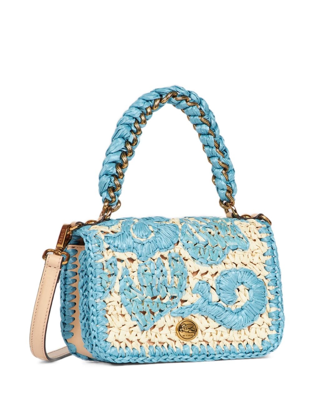 mini raffia tote bag - 4