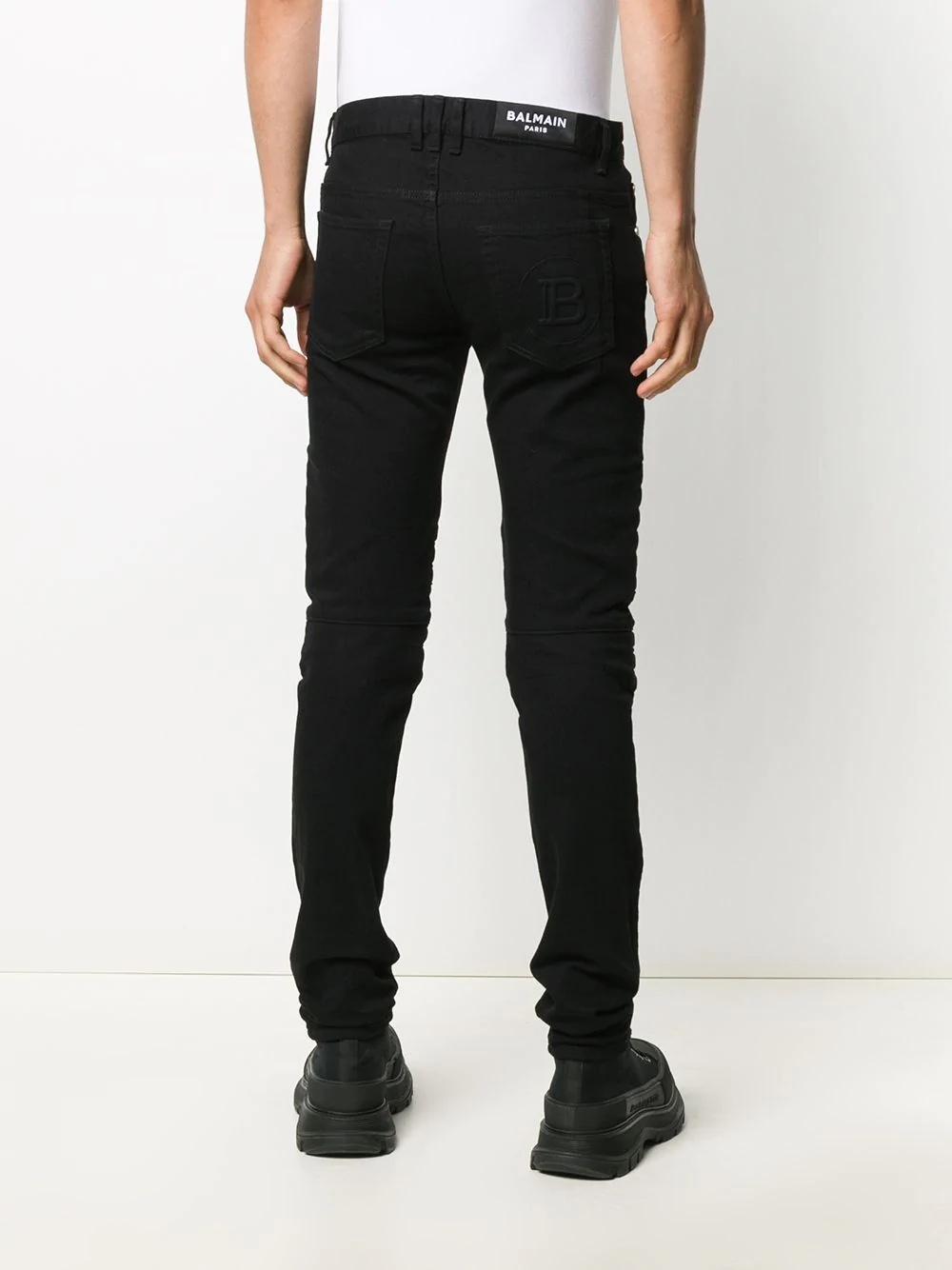 zipped pocket skinny jeans - 4