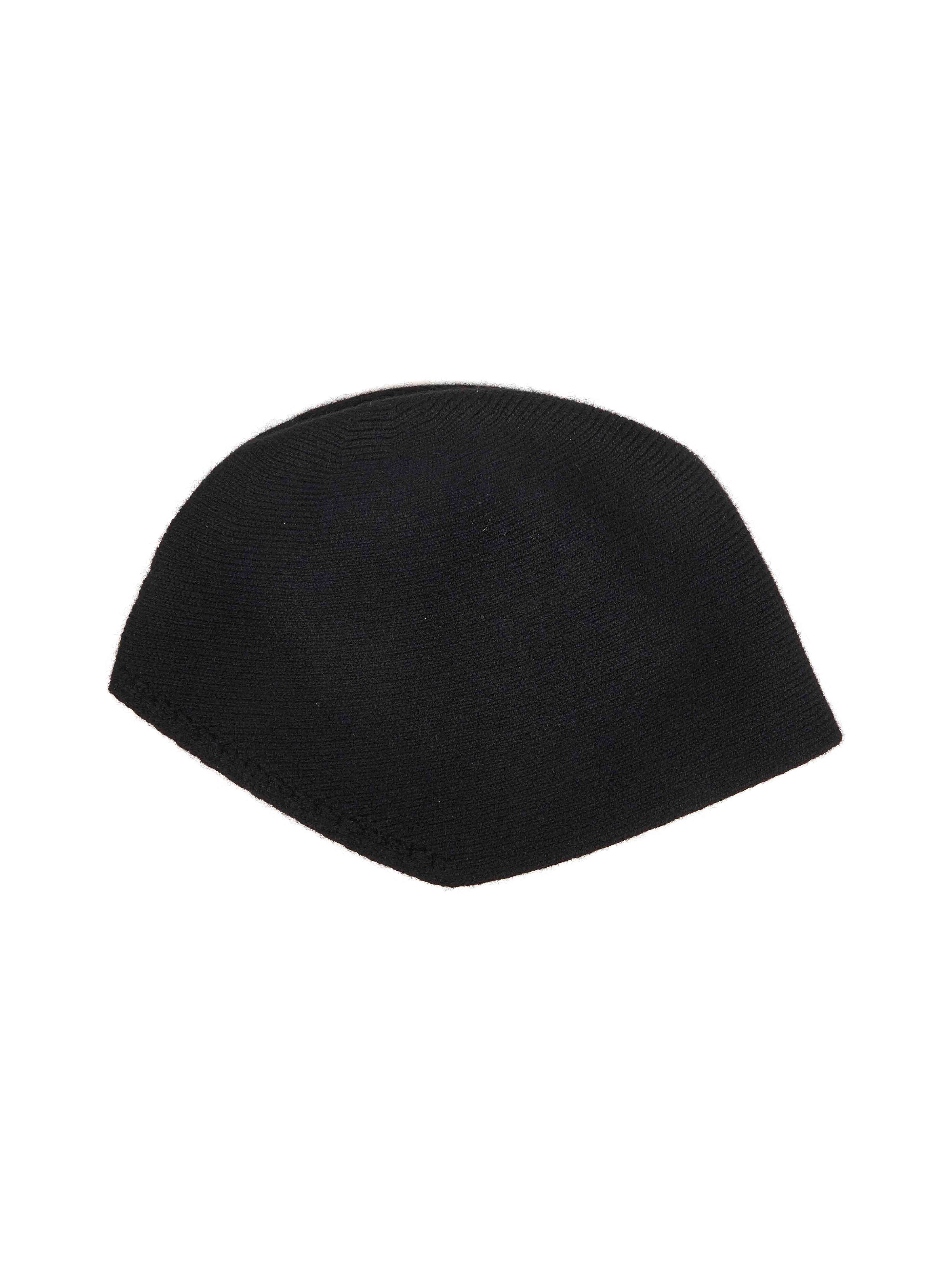 Black cashmere knit bucket hat - 1