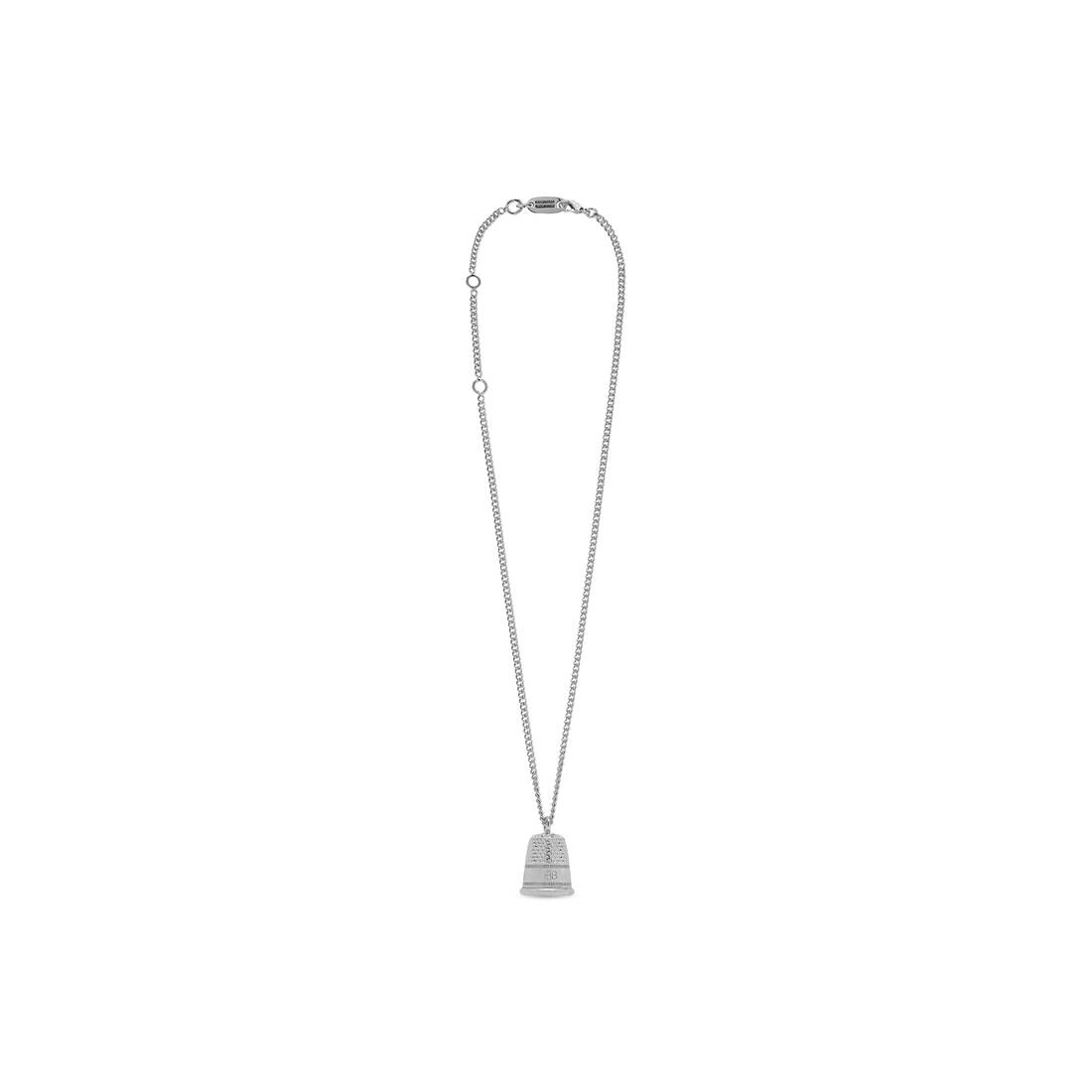 Thimble Necklace in Silver - 2
