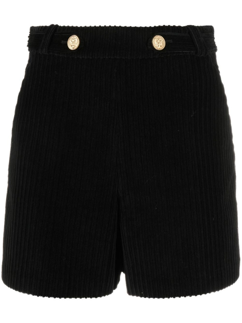 high-waisted corduroy 면 반바지 1