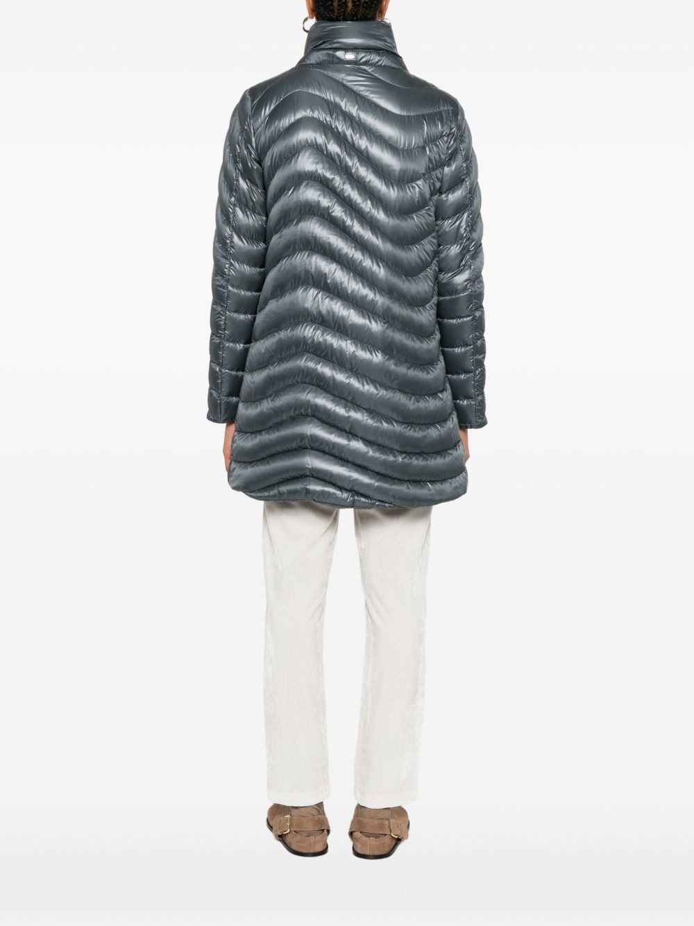 funnel-neck quilted coat - 4