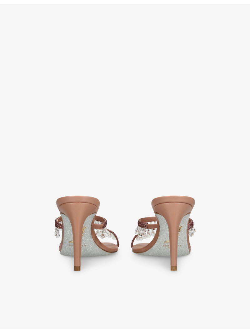 RENE CAOVILLA Chandelier jewel-embellished leather heeled mules outlook