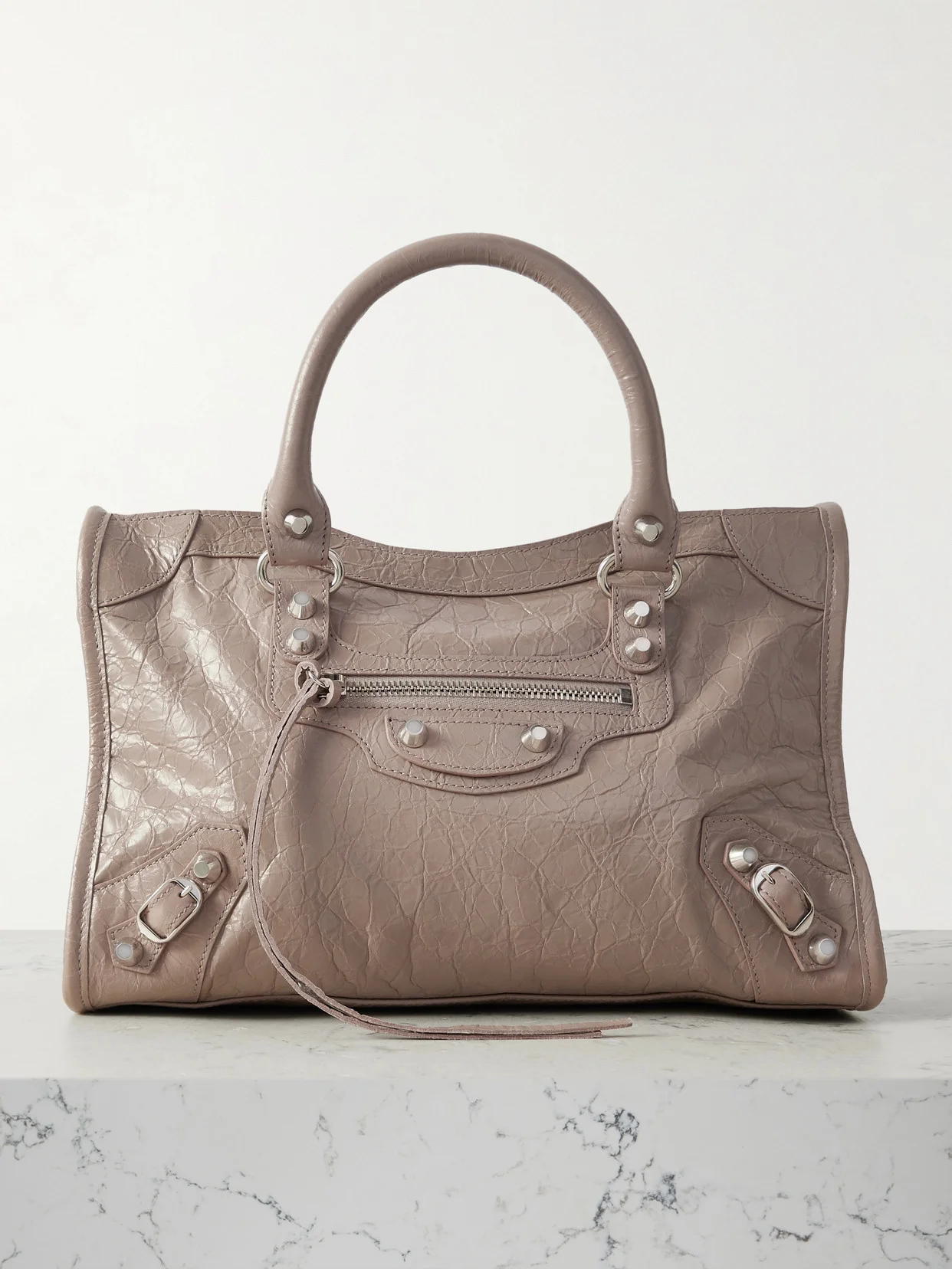 Le City Small Embellished Textured-leather Tote - 1