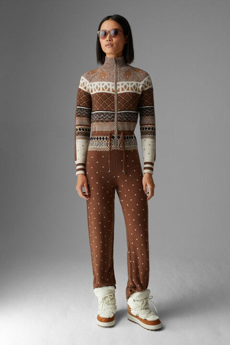 Agnetha knitted overalls in Brown 2