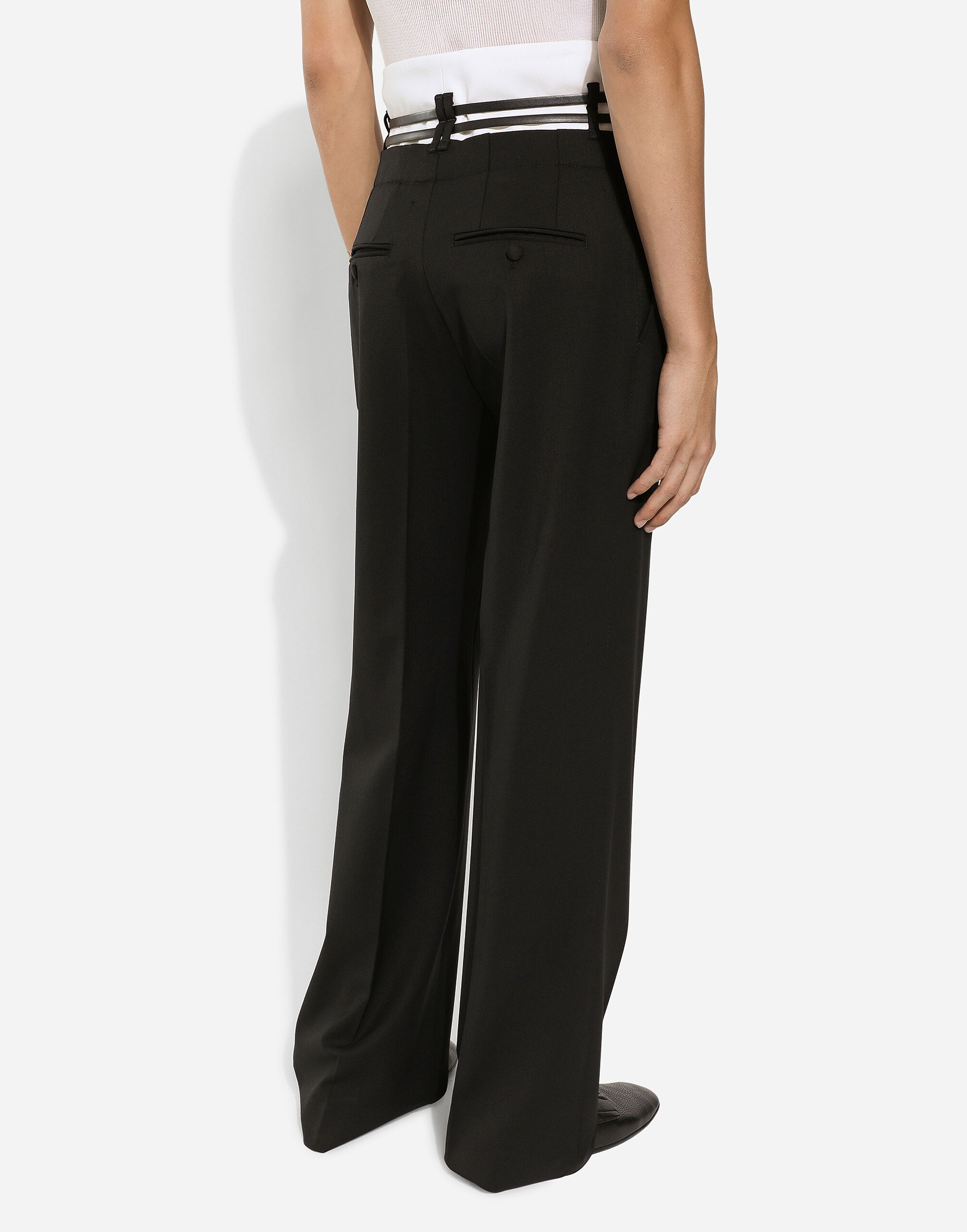 Tailored pants with contrasting belt - 4