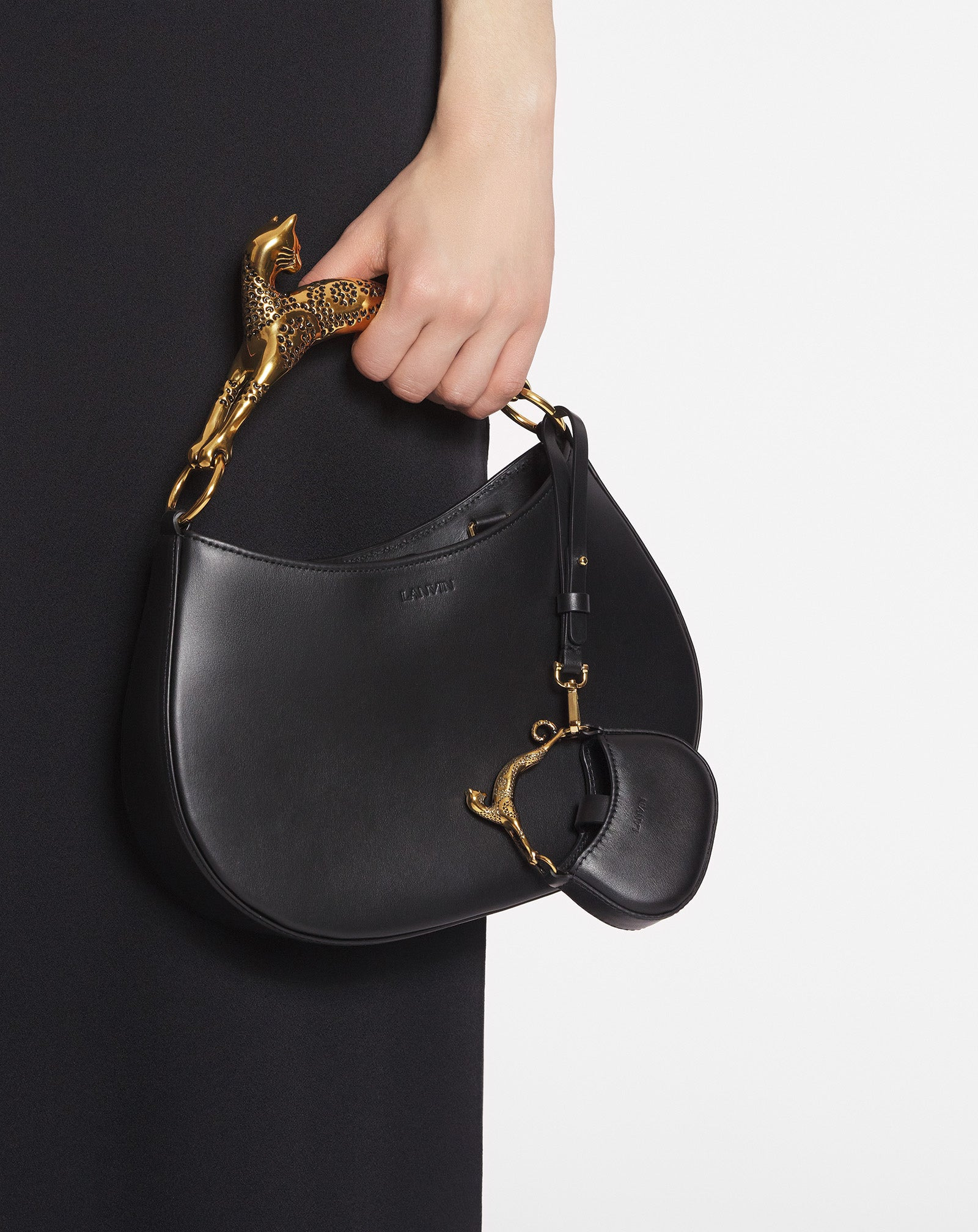 MICRO HOBO CAT CHARM BAG IN LEATHER - 8