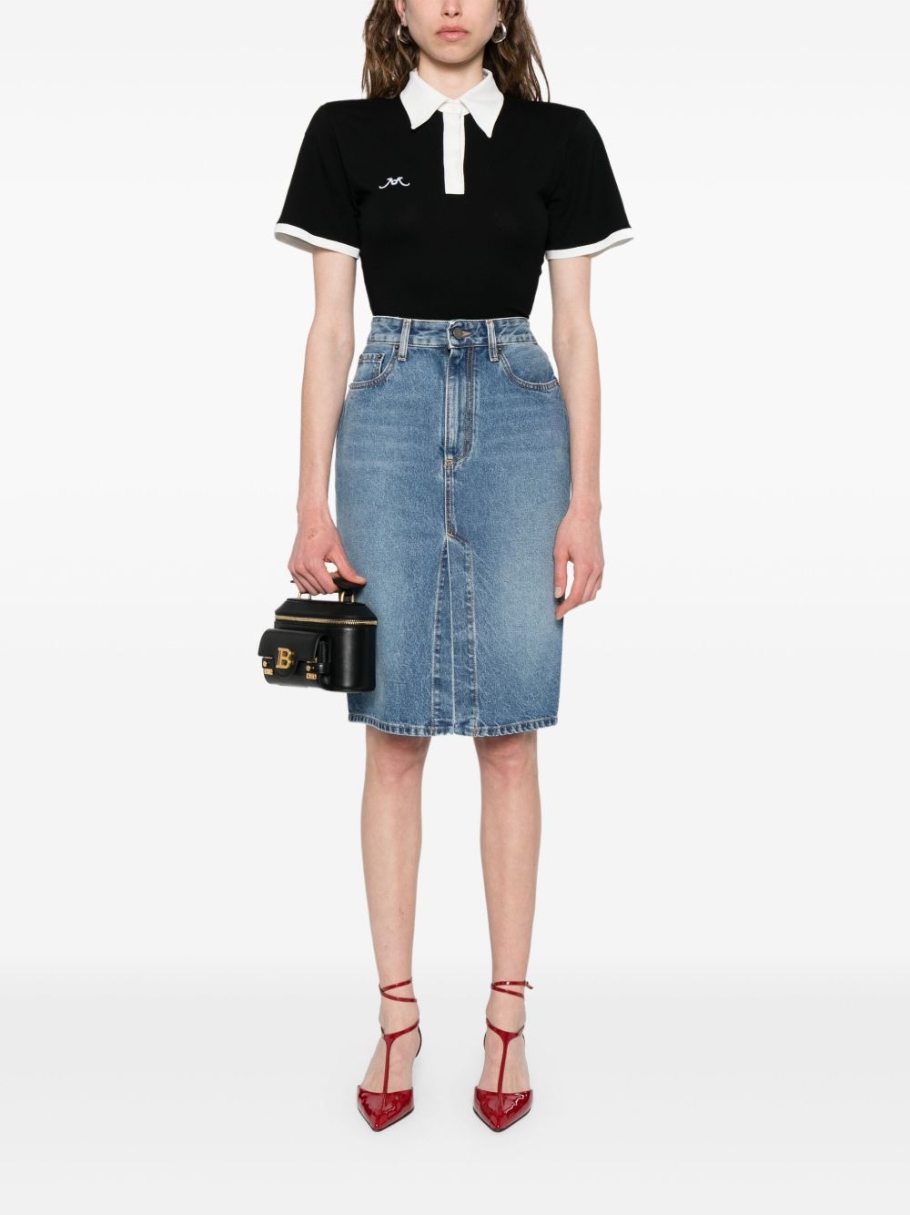 denim pencil skirt - 2