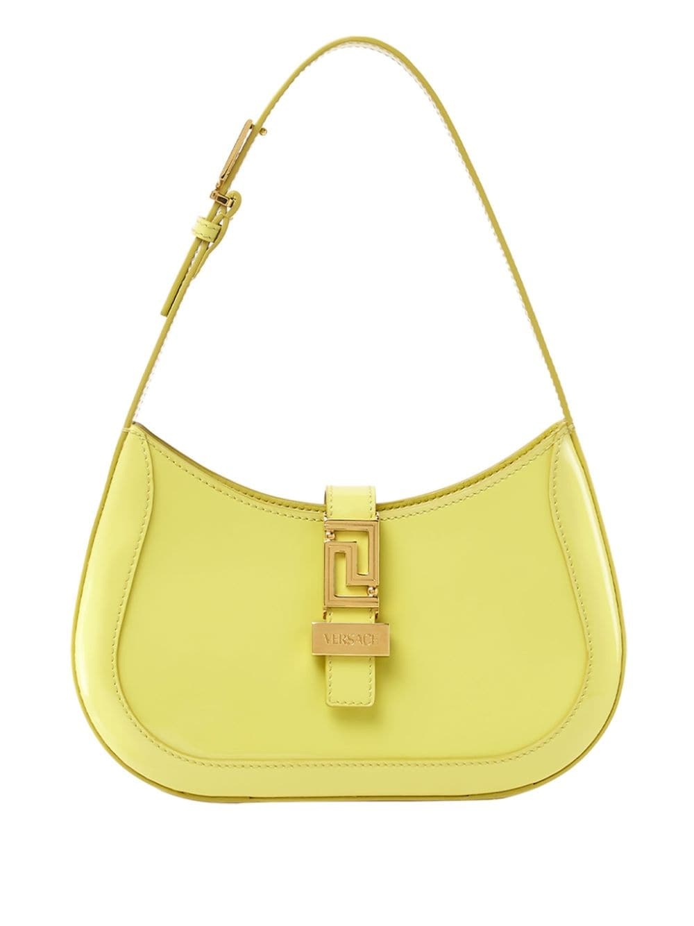 Greca-detail leather shoulder bag - 1