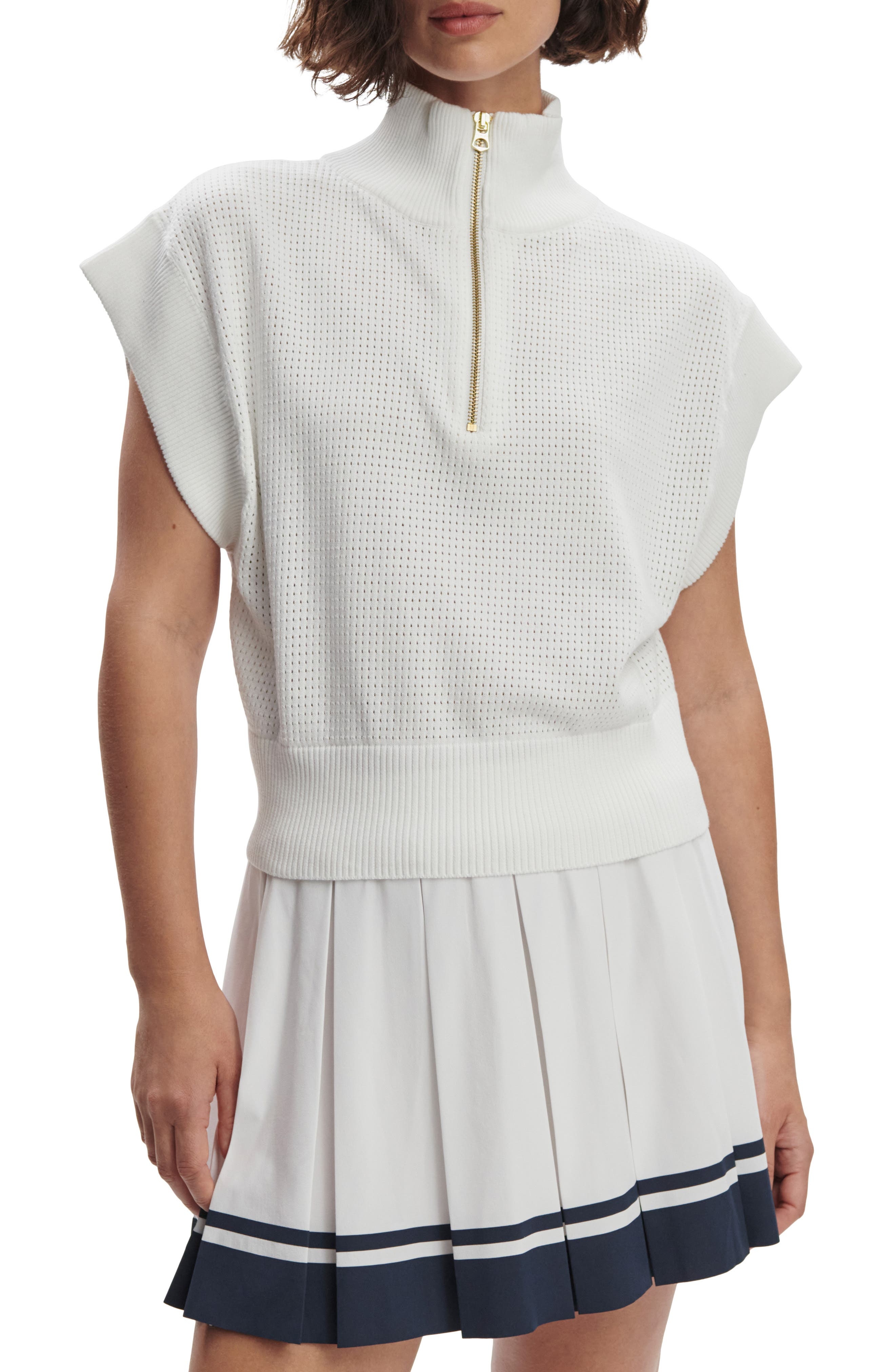 Varley Fulton Half-Zip Crop Pullover in White at Nordstrom - 1
