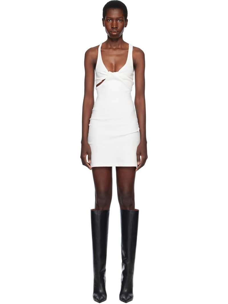 White Twist 90's Rib Minidress 1