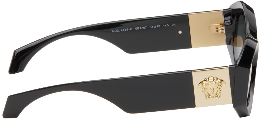 Black Medusa Plaque Irregular Sunglasses - 4