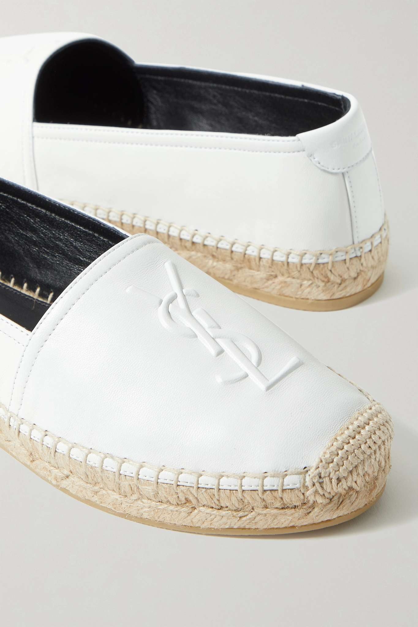 Logo-embossed leather espadrilles - 4