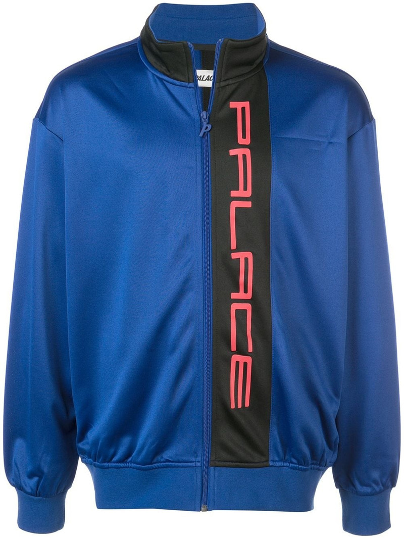 panelled logo print jacket 1