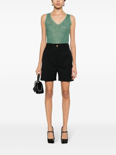 PATOU pressed-crease high-waist tailored shorts outlook
